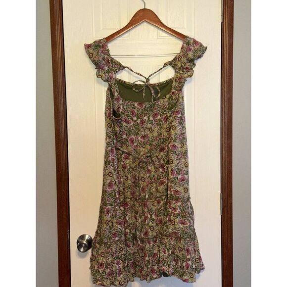 NWT Maurice’s Green Floral Open Back Mini Dress Size XL - Picture 3 of 14